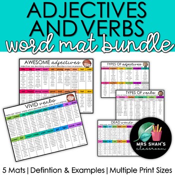 Preview of Adjectives and Verbs Word List BUNDLE | Improve Students Writing