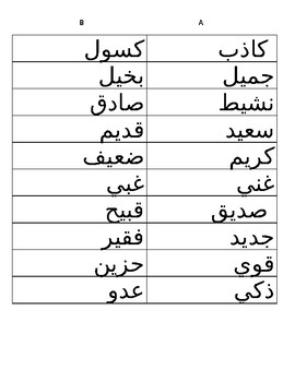 Preview of Adjectives in Arabic language