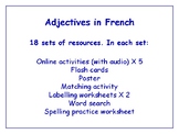 Adjectives in French Bundle - Worksheets, Games, Activitie