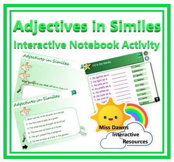 Preview of Interactive Adjectives in Similes Activity for IWB