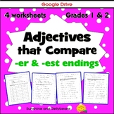 Adjectives that Compare: -er / -est suffix - 4 worksheets 