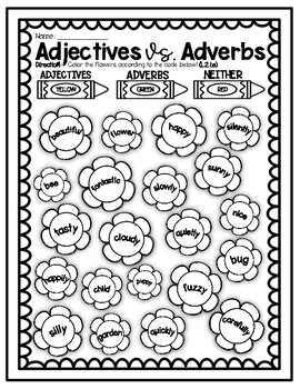 Preview of Adjectives vs. Adverbs Worksheet