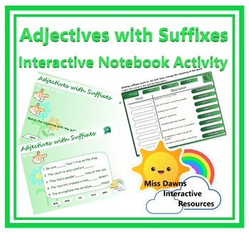 Preview of Interactive Adjectives with Suffixes Activity for IWB