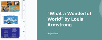 Preview of Adjectives with "What a Wonderful World" by Louis Armstrong
