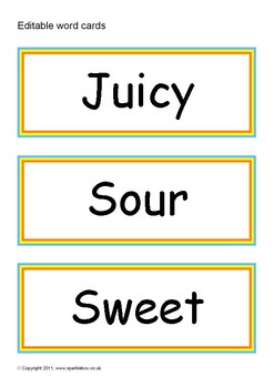 Preview of Adjectives word cards