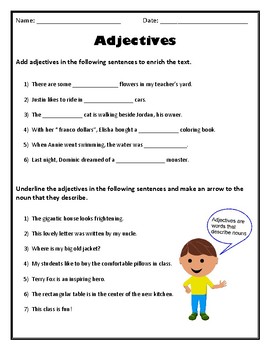 Adjectives worksheet by Miss A-C | Teachers Pay Teachers