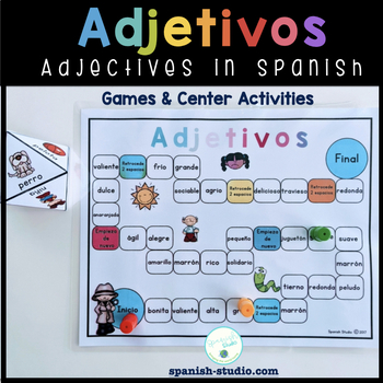 Preview of Adjectives in Spanish (Games & Center Activities)