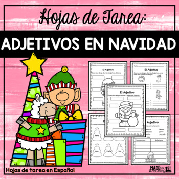 Adjetivos en Navidad - Spanish Worksheets by Made for Teaching 1st
