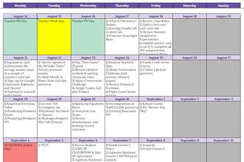 Preview of Adjustable Teacher Lesson Planner & Calendar (an editable Google Sheets File)
