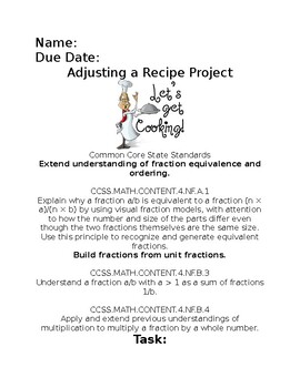 Preview of Adjusting a Recipe PBL