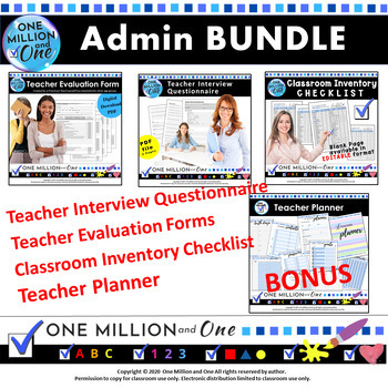 Preview of Administration BUNDLE-Teacher Questionnaire-Teacher Evaluation-Class Inventory