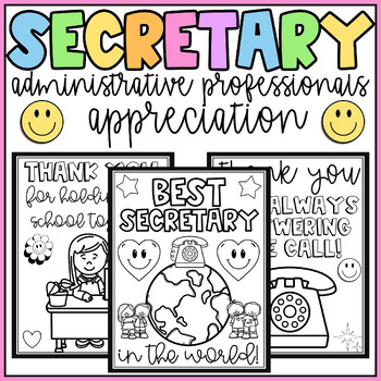 Preview of Administrative Professionals Day Thank You Secretary Appreciation Cards