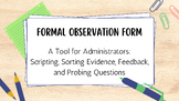 Administrator Formal Observation Scripting, Sorting, Teach
