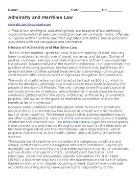 Preview of Admiralty and Maritime Law