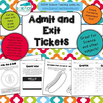 Preview of Admit and Exit Tickets (Exit Slips) (Distance Learning & Google Classroom)