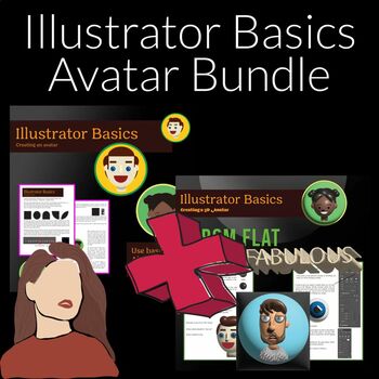 Preview of Adobe Illustrator Avatar Quick Task Bundle Part 1 and 2