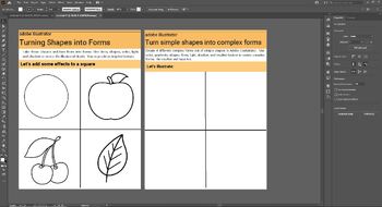 Preview of Adobe Illustrator Learn to Create Forms out of Basic Shapes Worksheet