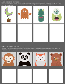 Adobe Illustrator - Shape Builder Tool Complex Character Creations