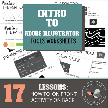 Preview of Adobe Illustrator Tools Worksheets and Videos