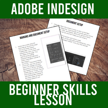 Preview of Adobe InDesign Beginner Lesson Intro Tutorial + Guided Notes | Creative Cloud