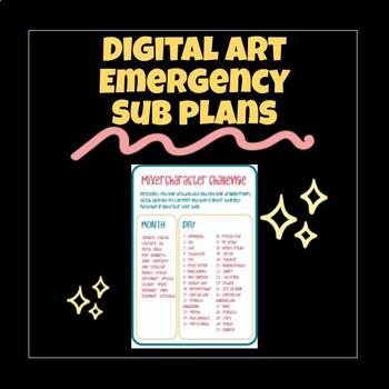 Preview of Adobe Photoshop Emergency Sub Plan - Digital Drawing Challenge