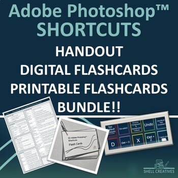 Preview of Adobe Photoshop™ Shortcuts BUNDLE! Handout, Flashcards, Quiz!