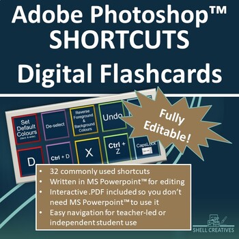 Preview of Adobe Photoshop™ Shortcuts DIGITAL Flashcards