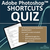 Adobe Photoshop™ Shortcuts Quiz: Printable PDF & Self-Mark