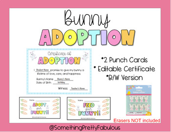 Preview of Adopt a Bunny |Spring Activity | Easter | Class Management