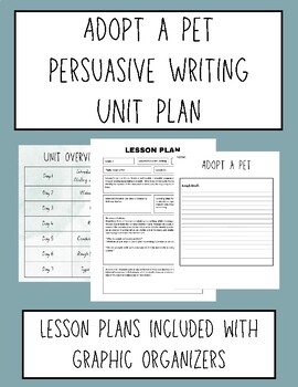 Preview of Adopt a Pet Persuasive Writing | Unit Plan