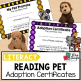 Adopt a Reading Pet Stuffed Animal Adoption Certificates R