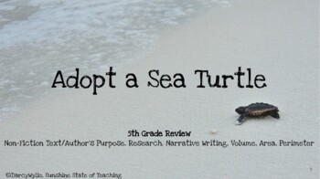 Preview of Adopt a Sea Turtle! 5th grade ELA and Math - Real World Activities - Themed Day