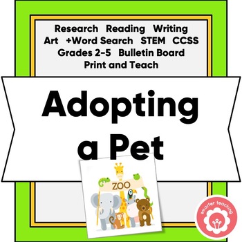 Preview of Animal Research Adopting a Pet STEM +Word Search CCSS Grades 2-5 Print and Teach