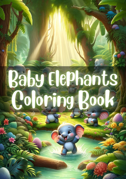 Preview of Adorable Baby Elephants: A 50-Page Coloring Adventure for Toddlers!