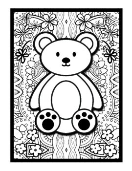 Mandala Coloring Book for Markers and Pencils - Animals - Bear (Paperback)