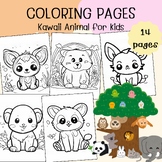Adorable Coloring Fun: Kawaii Animal Line Art for Toddlers