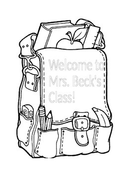 Preview of Adorable Coloring Sheet With Your Class Name On It!