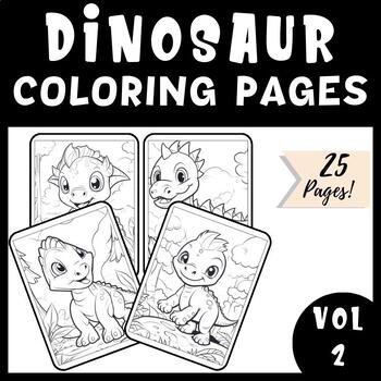 Adorable Dino Days: 25 Cute Dinosaur Coloring Pages Vol 2 for ...