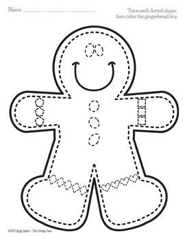Gingerbread Boy and House - Shape Tracing and Graphing Activities