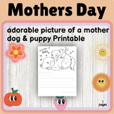 Adorable Mother's Day Gift Card Image Mother Dog And Puppy