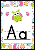 Adorable Owl Themed Alphabet Letter Posters