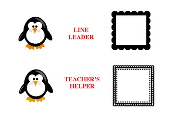 Preview of Adorable Penguin-Themed Classroom Job Chart, Editable