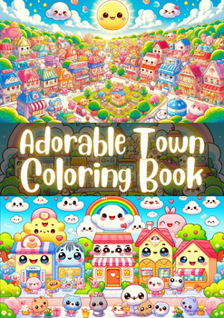 Preview of Adorable Town Coloring Book