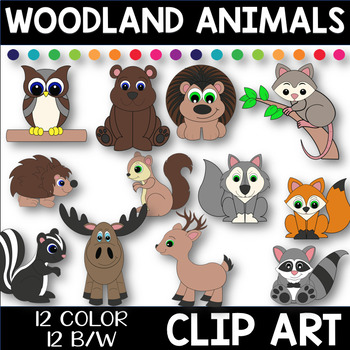 Download Adorable Woodland Animals Clipart By Dovie Funk Tpt