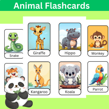 Preview of Adorable Zoo Animal Flashcards for Kids – Learning Fun Guaranteed! Learning Card