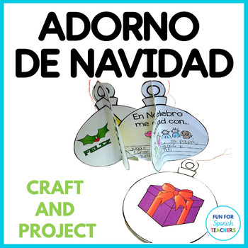 Preview of Adorno de Navidad - Christmas Ornament Writing Prompt in Spanish
