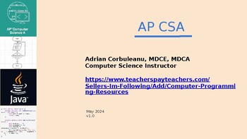 Preview of Adrian's AP CSA | If-Else Conditionals in Java | High School | U3L2