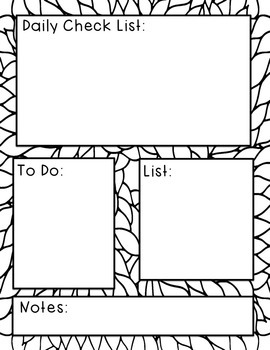 Coloring Daily Notes To Do Pages by Bobbi Bates | TpT