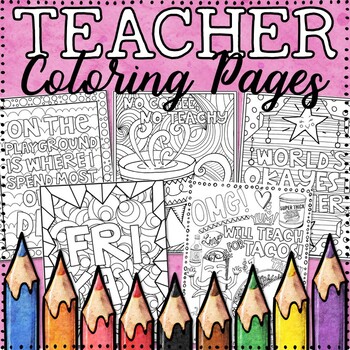 Preview of Adult Coloring Pages for Teachers | Humorous