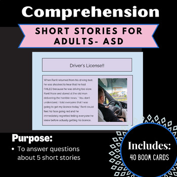 Preview of Adult Comprehension - Short Stories (Autism)